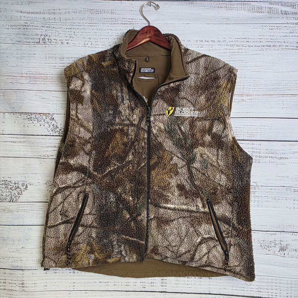 Scent Blocker Wind Blocker System‎ Layer Two Reversible Fleece Vest Size XL Camo